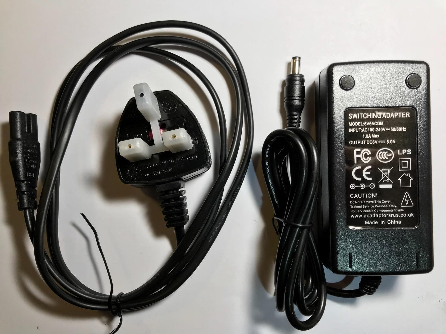 UK Plug 6V 5A 5000mA AC-DC Switching Adaptor Power Supply PSU 5.5mm x 2.1/2.5