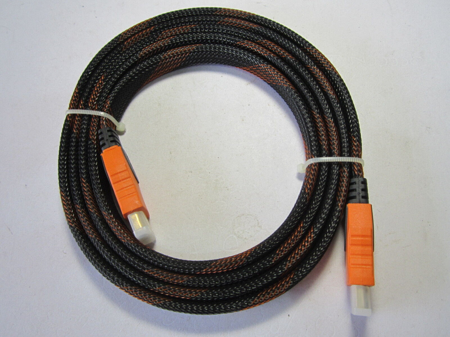 Black/Orange Flat HDMI Cable Lead 1.8M Long Top Quality GOLD Connection Braided