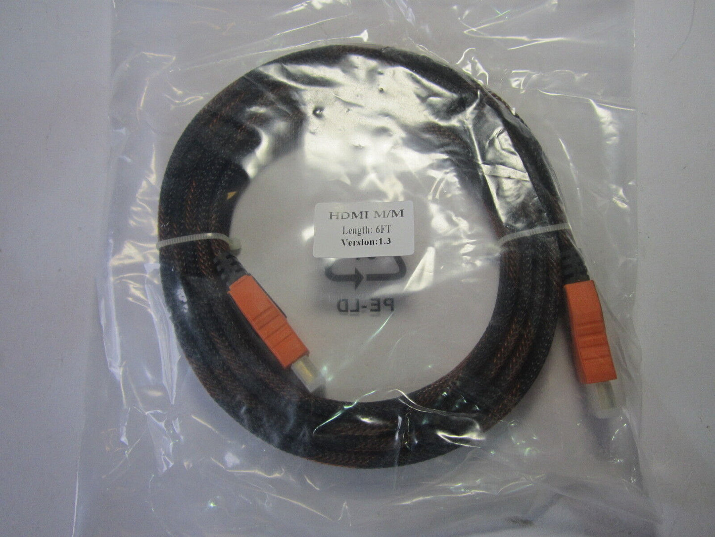 Black/Orange Flat HDMI Cable Lead 1.8M Long Top Quality GOLD Connection Braided