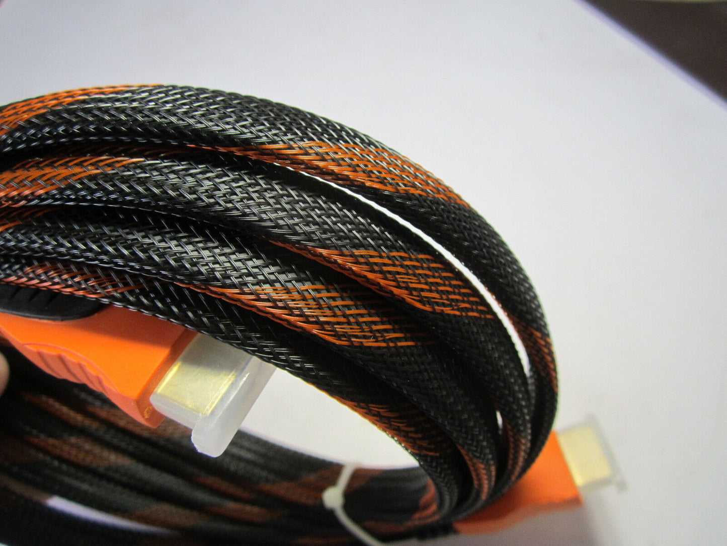 Black/Orange Flat HDMI Cable Lead 1.8M Long Top Quality GOLD Connection Braided