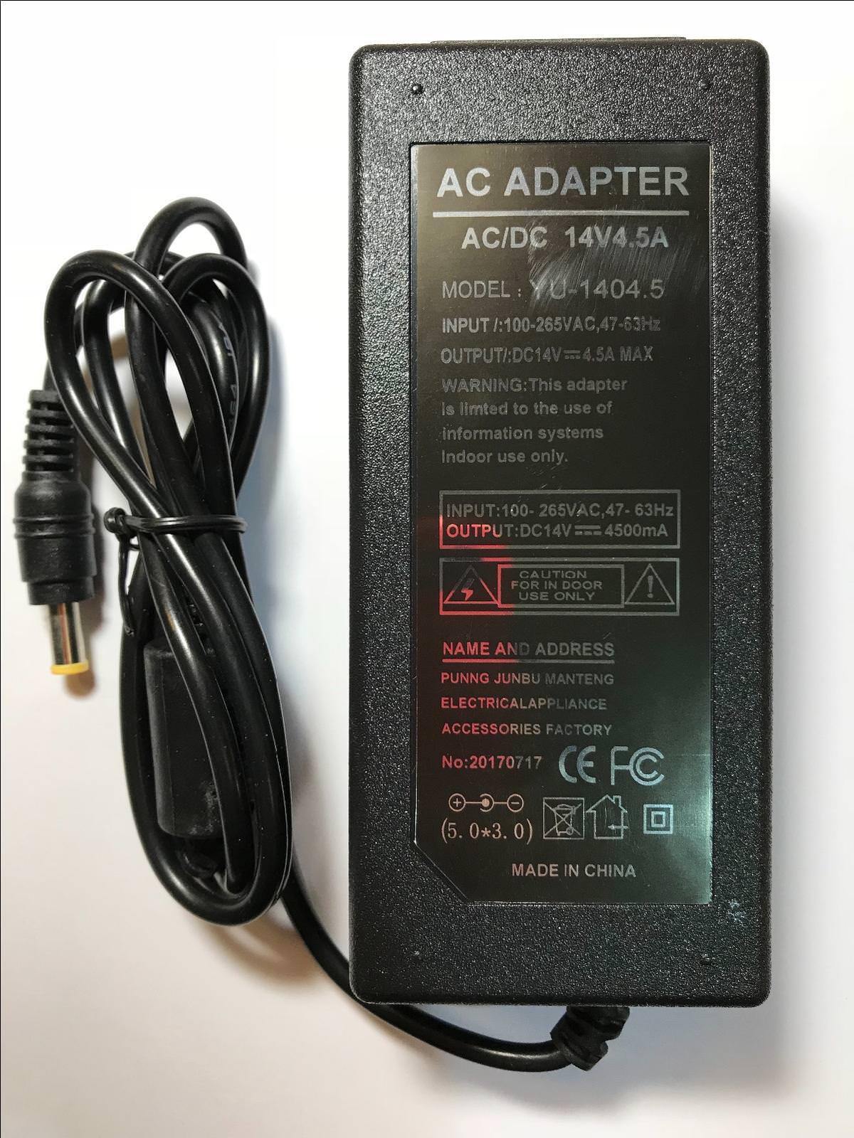 14V 4.5A Mains AC-DC Adaptor Power Supply 5.0mm x 3.3mm Centre Pin 5mm x 3.3mm