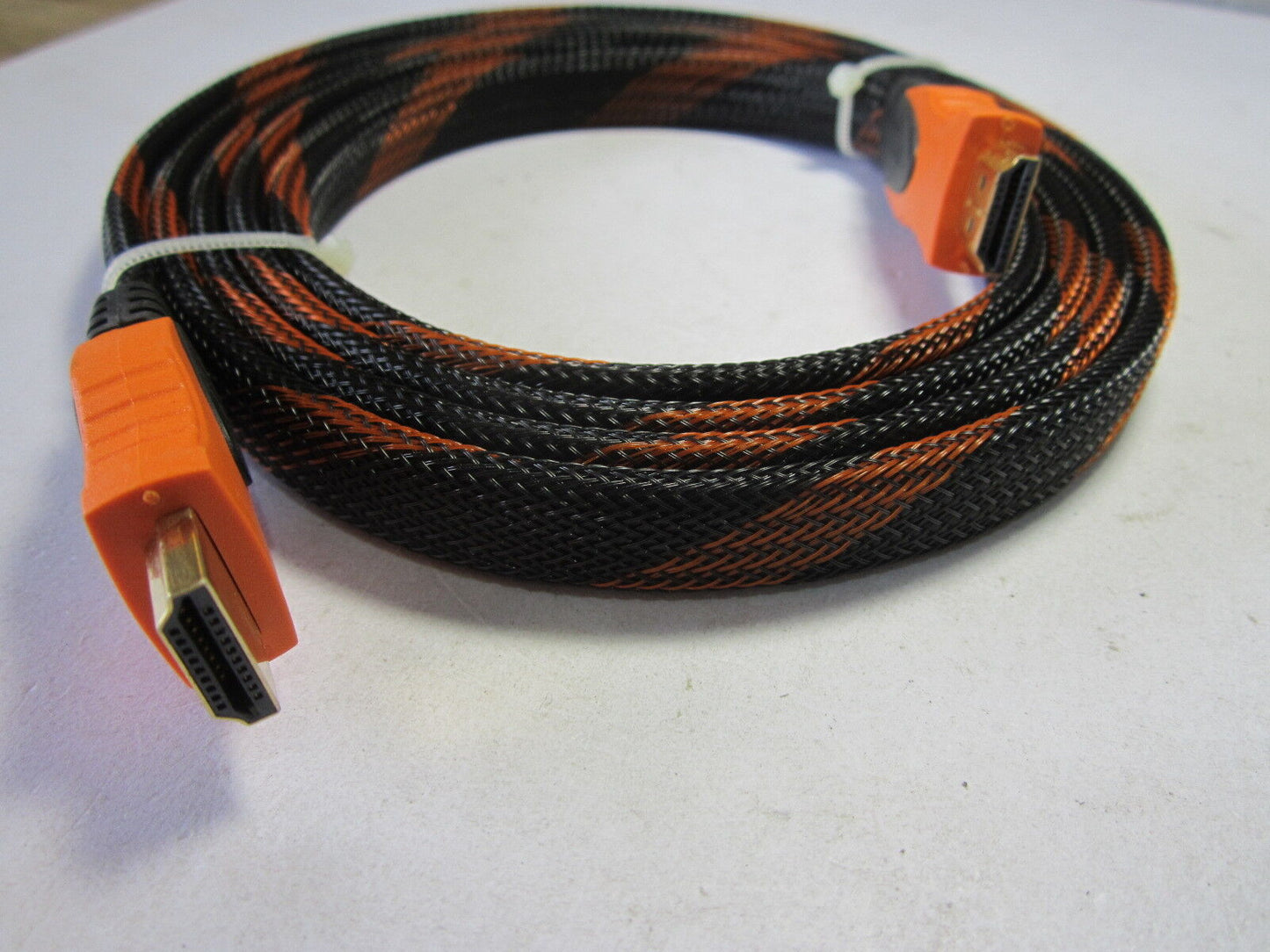 Black/Orange Flat HDMI Cable Lead 1.8M Long Top Quality GOLD Connection Braided