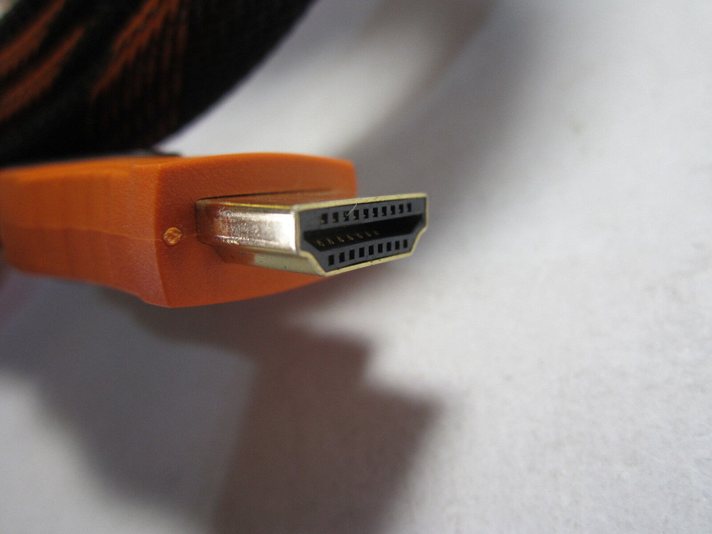 Black/Orange Flat HDMI Cable Lead 1.8M Long Top Quality GOLD Connection Braided