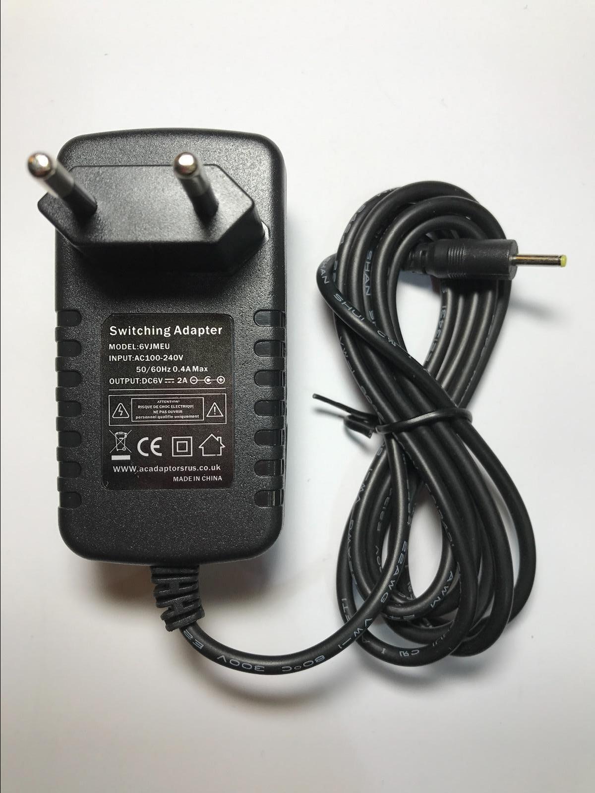 EU 6V 2A AC-DC Switching Adapter Charger 2.5mmx0.8mm 2.5x0.8