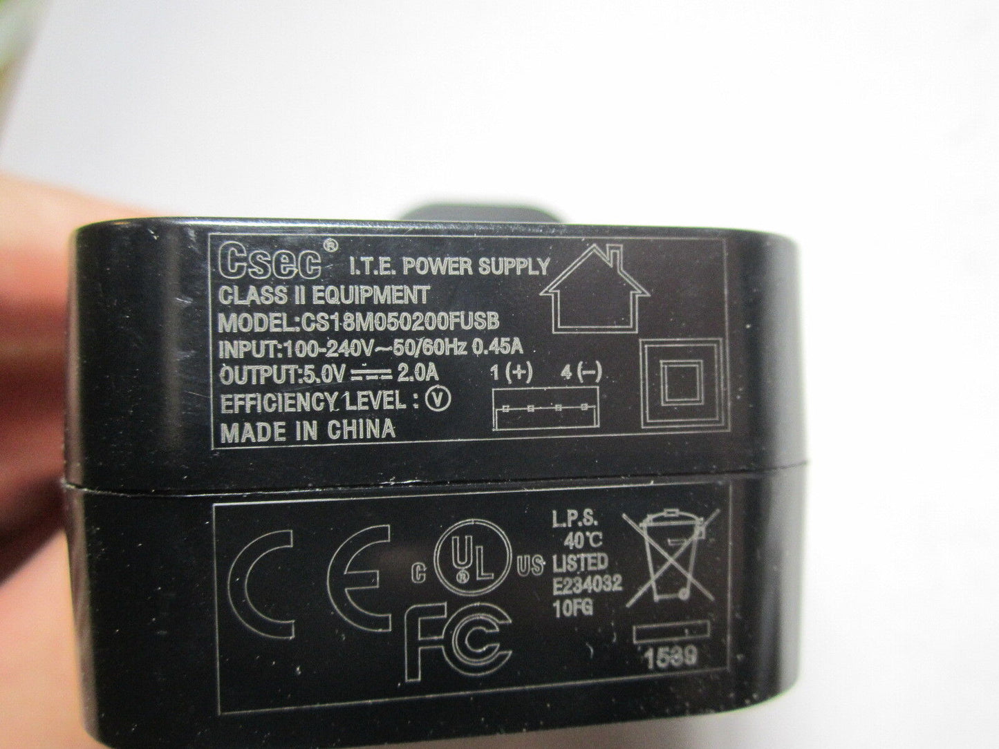 Genuine CSEC I.T.E POWER SUPPLY Class II Equipment CS18M050200FUSB 5.0V 2.0 Plug