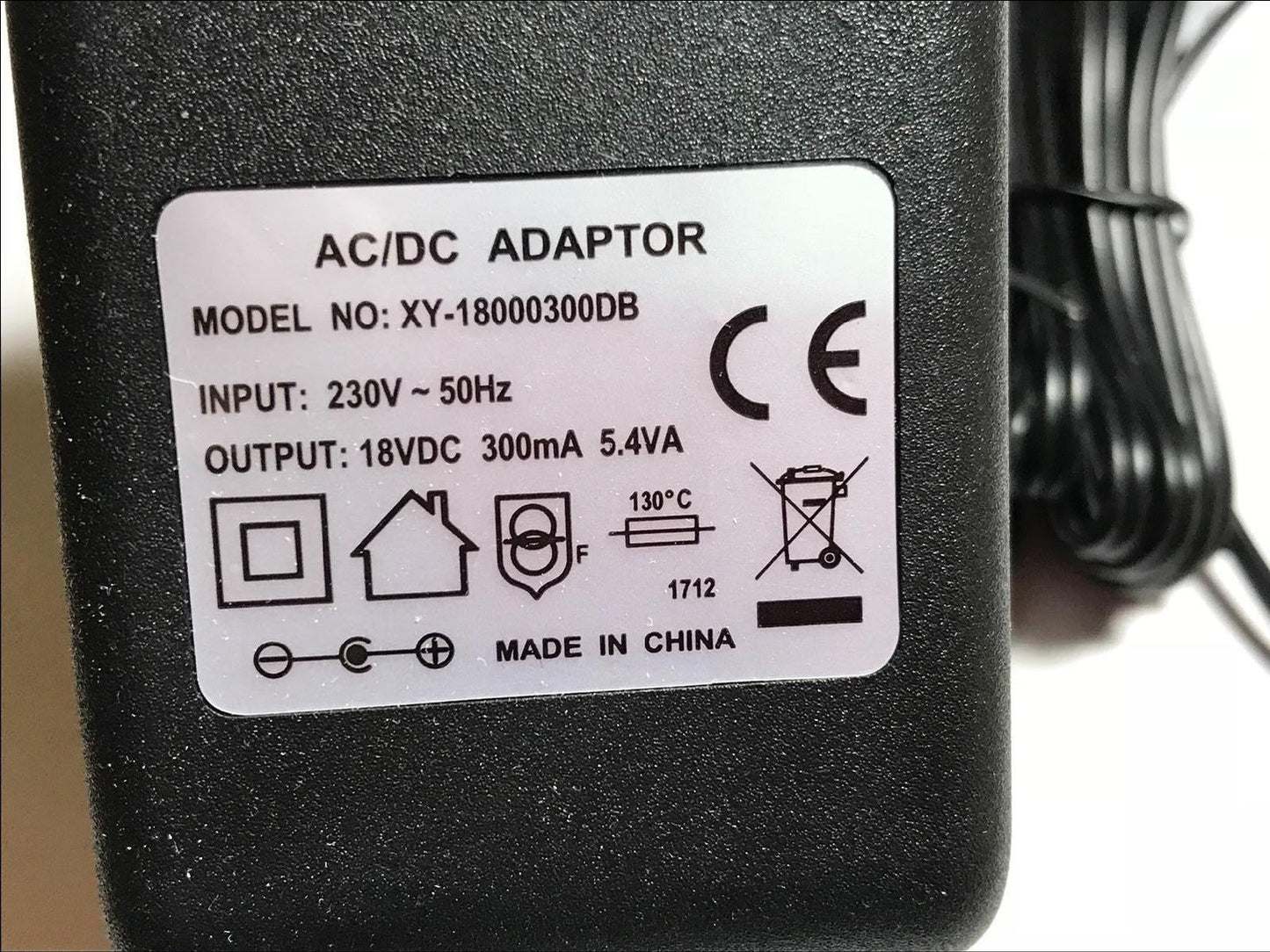 Replacement for 18V 400mA AC-DC Adaptor Power Supply model SH-DC18V400