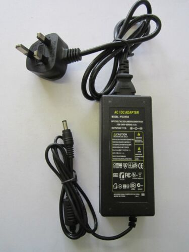 Replacement for 24V 2.0A AC Adapter JYH32-2401500 Power Supply 24V 1.5A UK Plug