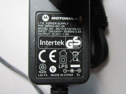 EU 12.0V 1.0A ITE Power Supply Motorola 585654-001-00 MU12-S120100-C5 Adaptor