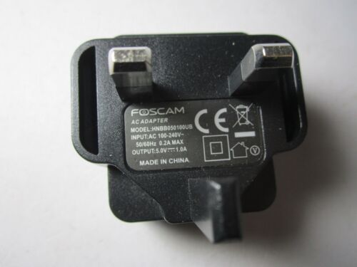 Black 5V 5.0V 1A 1000mA Mains USB Plug Adaptor Charger UK AC-DC