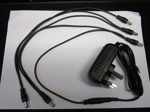 Negative Polarity 9V AC-DC Adaptor Power Supply + Chain for Guitar & Bass Pedals