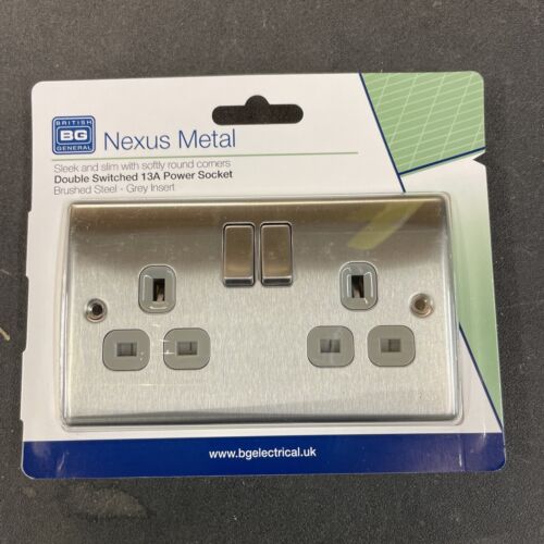 5 X British General NBS22G 2-Outlet Gang Sockets