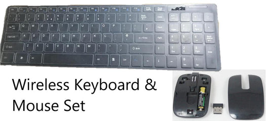 Black Wireless Keyboard + Number Pad & Mouse for Samsung UE46F8000 46" Smart TV