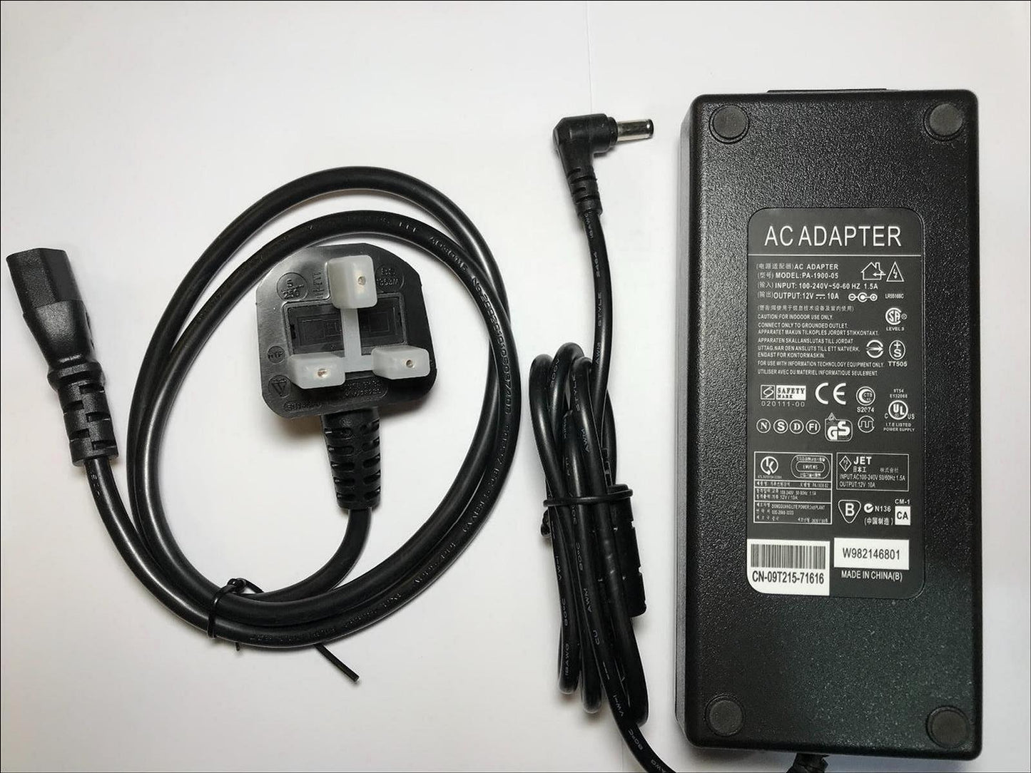 UK 12V Universal Power Supply for DroboFS, S, 5D, 5Dt, 5N, 5N2, 5C, 5D3