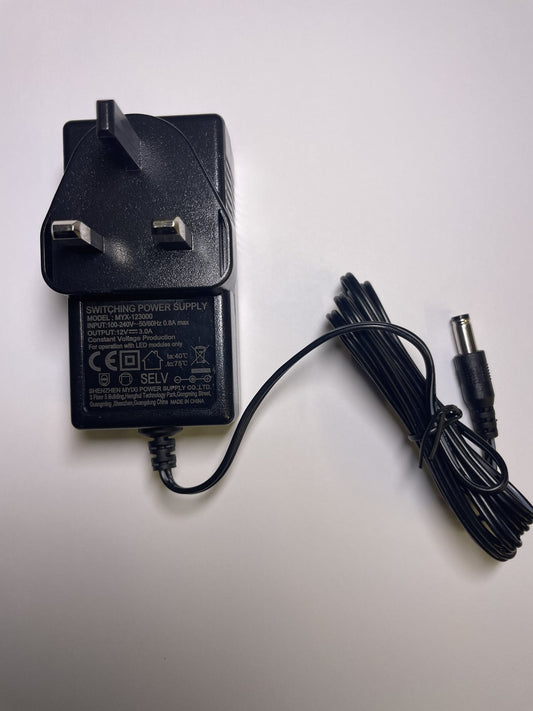 Replacement for 12V 2.5A AC-DC Power Supply Model MX36W1-1202500B