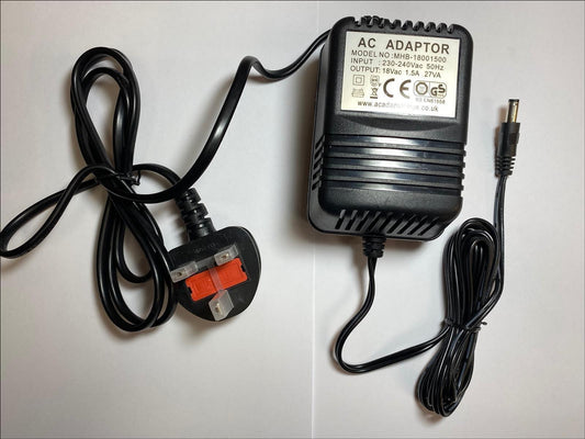 Replacement 18V AC-AC Adaptor Power Supply 5.5mm x 2.1mm UK Plug