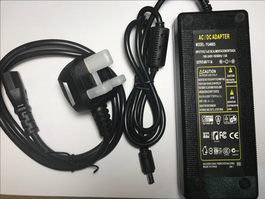 UK Plug 48V 3A 48.0V 3000mA AC-DC Adaptor Power Supply 5.5mm x 2.1mm / 2.5mm