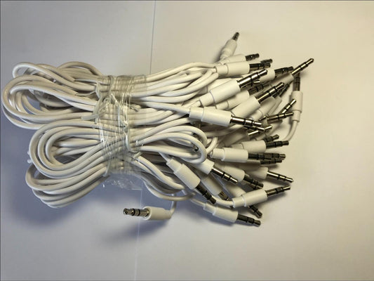 20x JOBLOT of WHITE 3.5mm to 3.5mm Male Stereo Jack Lead Cable AUX IN / OUT