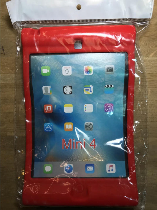 Red Childs Shockproof Rubber Dropproof Skin Case for Apple Ipad Mini 4 A1538