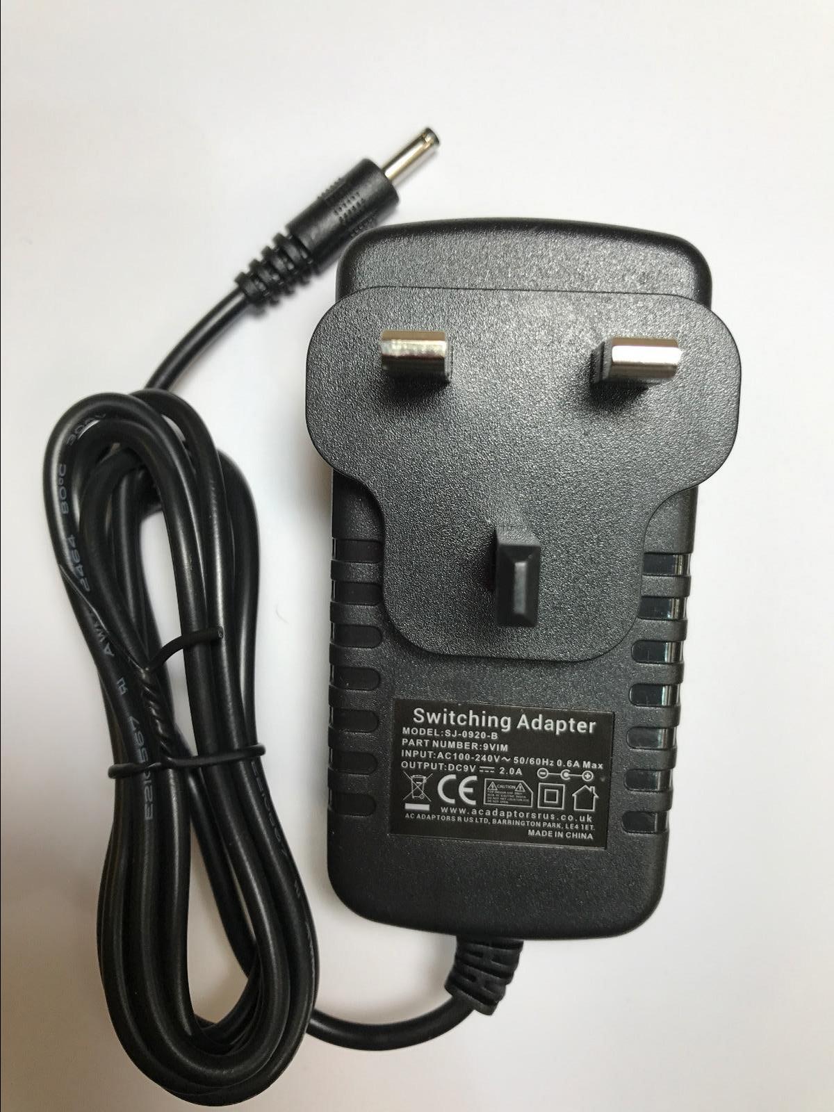 UK 9V 2A AC-DC Adaptor Power Supply Charger for Easypad Easypix 700 Tablet PC