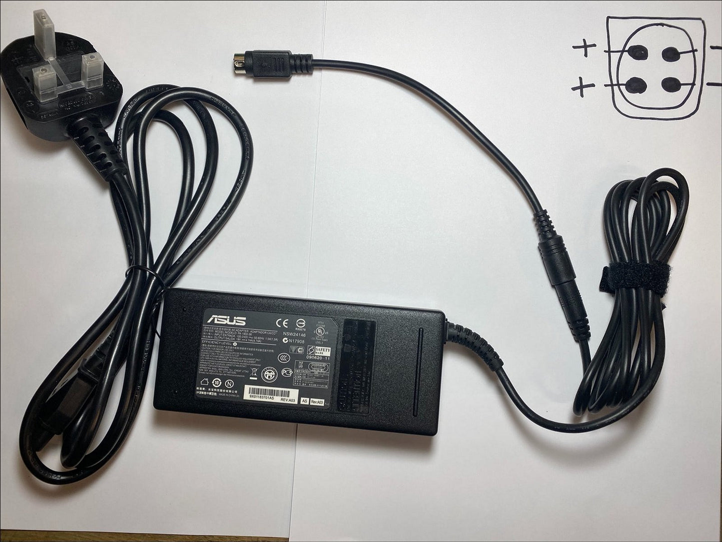 Replacement for 19V 4.74A AC Adapter ACBell PolyTech model AD7043 4 Pin