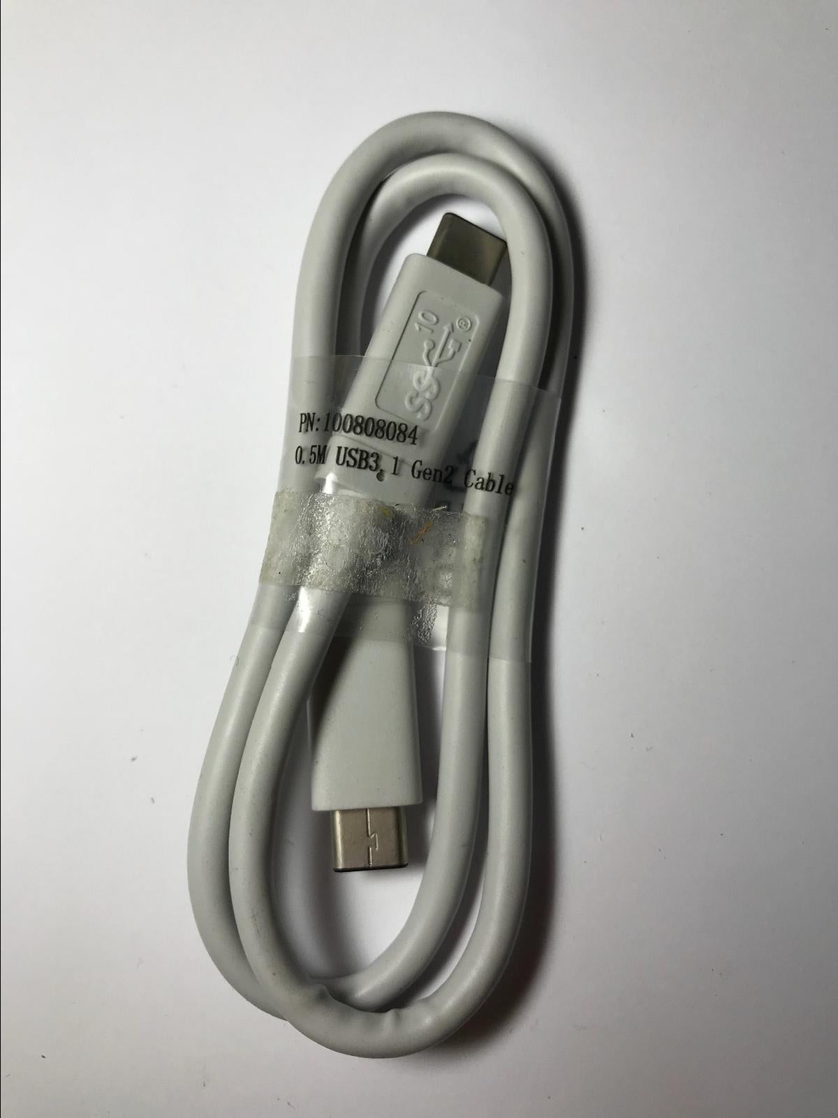 WHITE Genuine USB-C to USB-C 0.5M USB 3.1 Gen 2 Cable for External Hard Drive