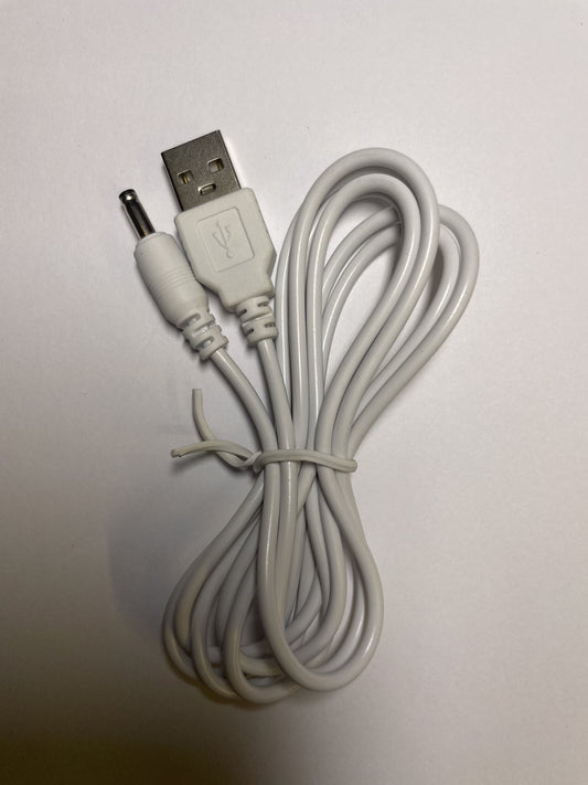 White USB-A USBA USB to 3.5mm x 1.3mm 3.5x1.3 Cable Lead