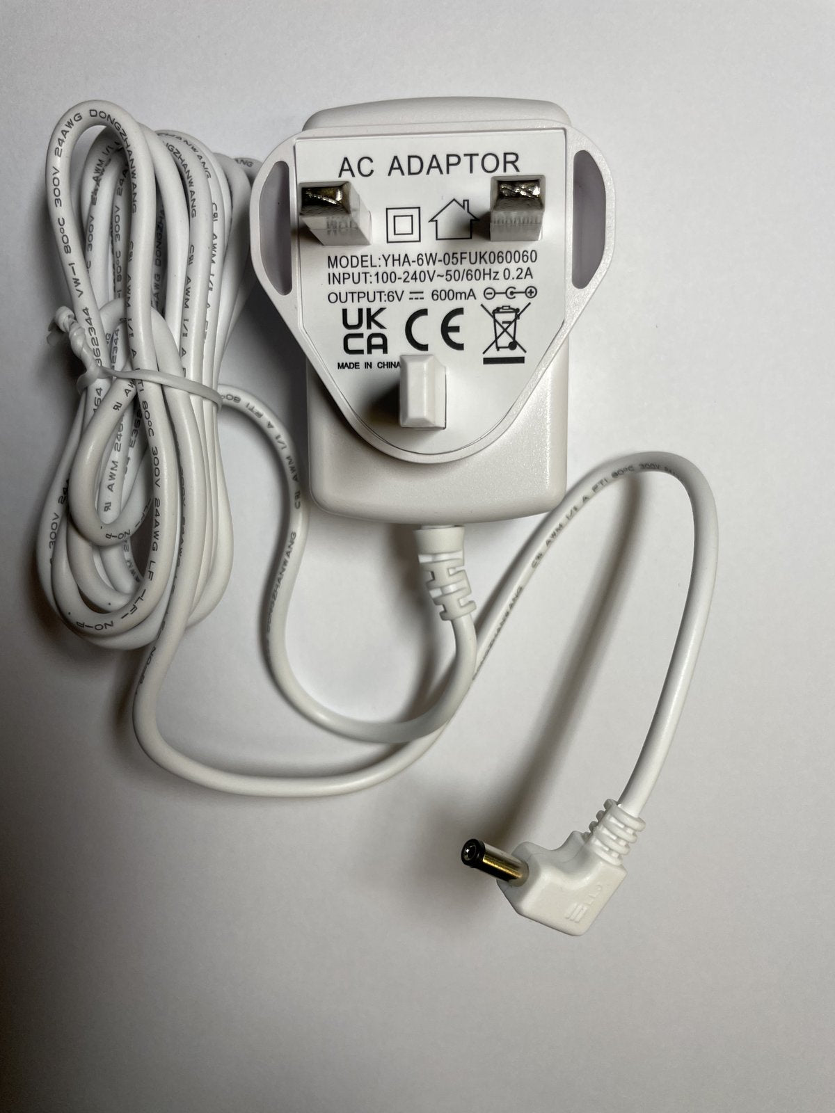 White Replacement Charger for 6V for VTech VM3261 Digital Video Baby Monitor