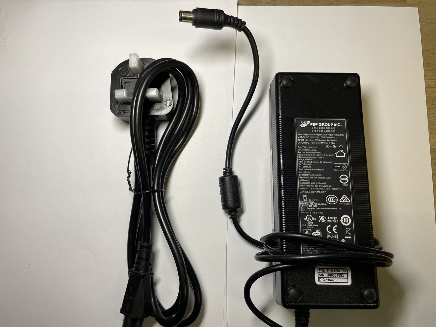 Used 19V 6.32A FSP Group INC Switching Power Adapter FSP120-REBN2 +UK Lead