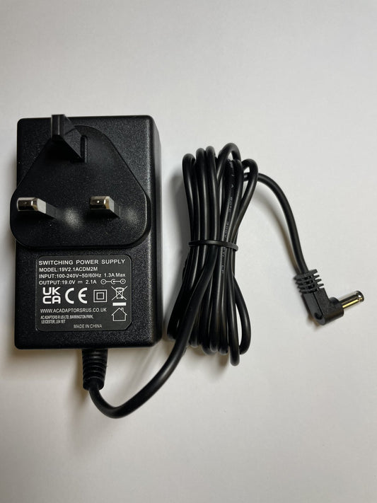 Replacement 19V 2.1A AC-DC Adaptor Power Supply with 4mm x 1.7mm + 3.5mm x 1.35m