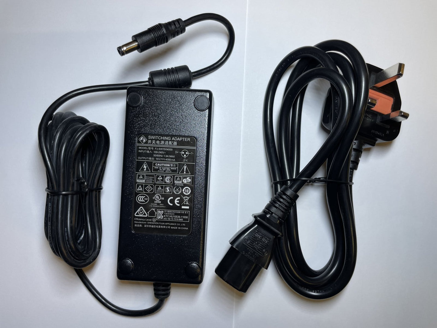 15V 4000mA Switching Adapter Power Supply FJ-SW1504000 AC-DC Adaptor 5.5mm UK