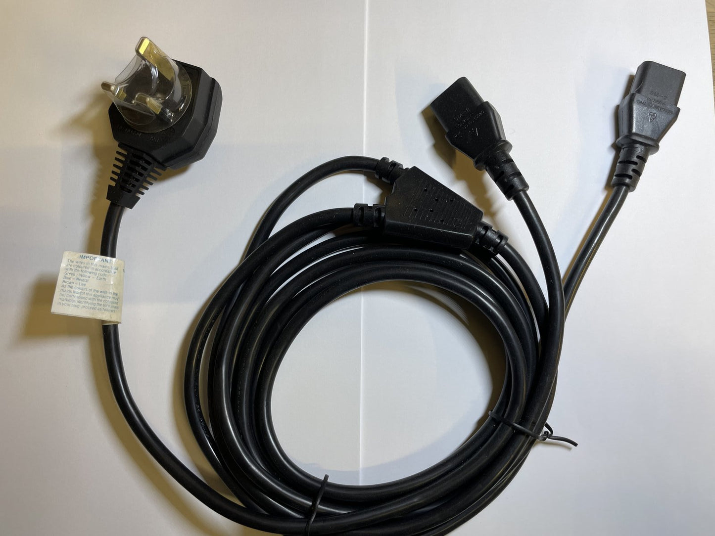 UK Kettle C13 IEC Power Cable Lead 3 Pin 3M Long Y Splitter Dual Connection