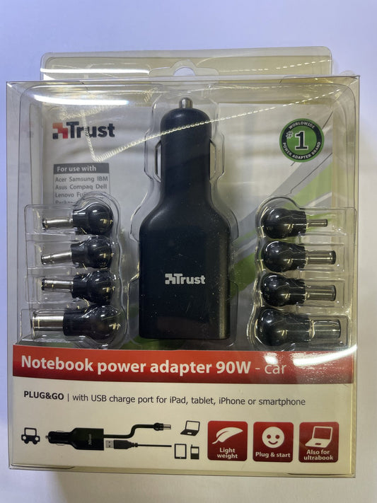 Trust Notebook Power Adapter 90W Car Charger Power Supply for Acer Samsung IBM