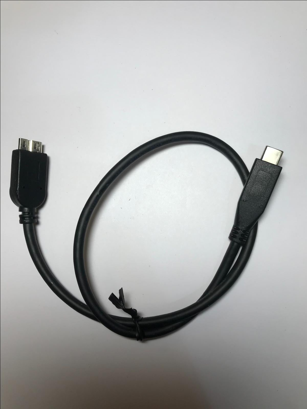 50cm Long USB-C to USB 3.0 USBC to USB3 Black Cable Lead for Hard Drive