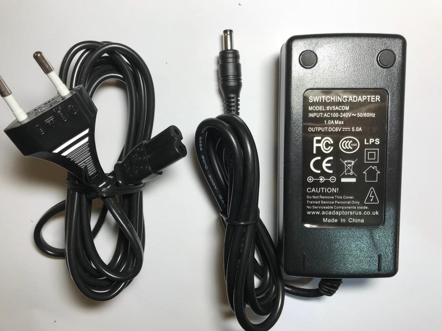 EU Plug 6V 5A 5000mA AC-DC Switching Adaptor Power Supply PSU 5.5mm x 2.1/2.5