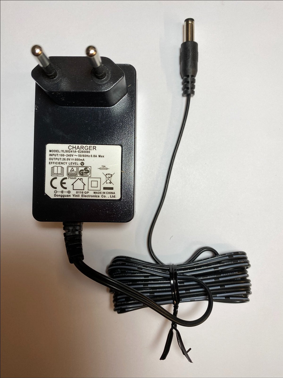 EU Replacement 26.0V 26V 0.8A 800mA Battery Charger YLS0241A-E260080 EUROPE PLUG