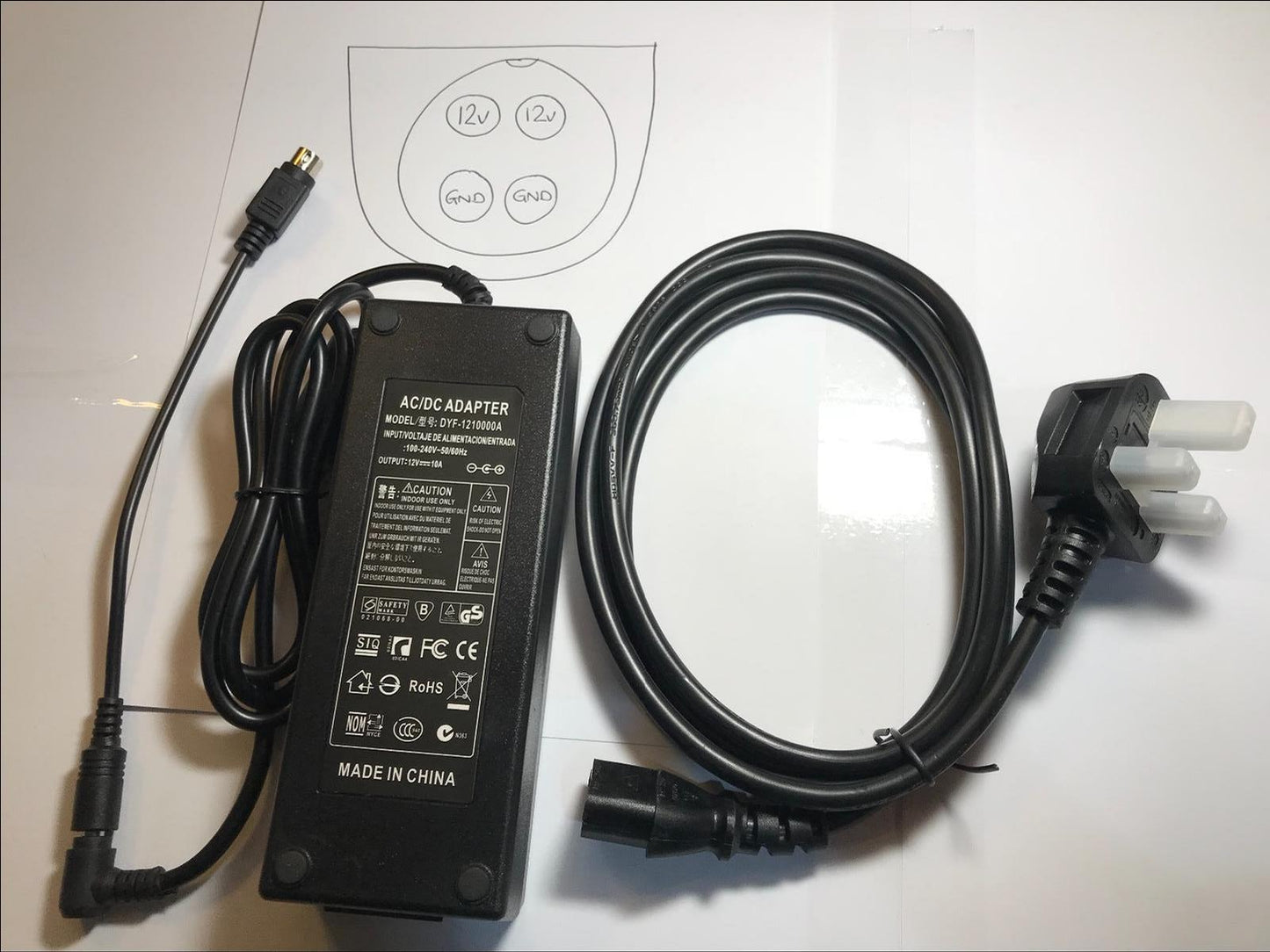 Replacement 12V 10A AC Power Adaptor for Synology Ds411j 4-Bay NAS Enclosure