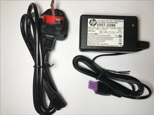 HP 0957-2286 Printer AC-DC Power Supply Adapter 30V 333mA PSU + UK Lead