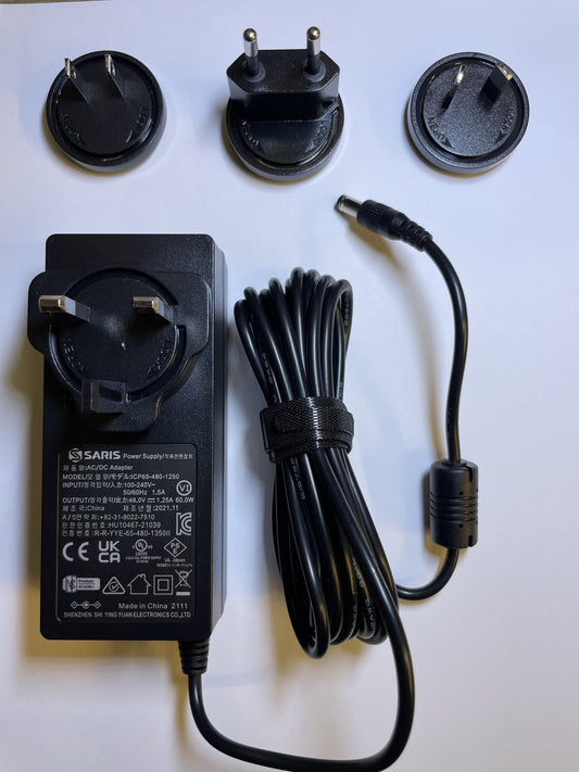 48V 1.25A 60.0W Saris Power Supply AC/DC Adapter ICP65-480-1250 UK USA EU AUS