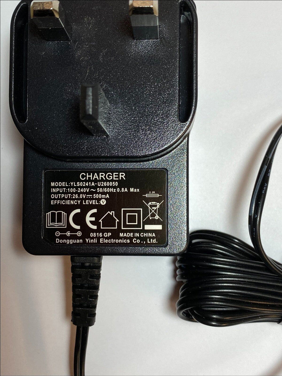 Replacement for 26V 0.4A Charger for Beldray BEL0776TTF Airgility-Cordless