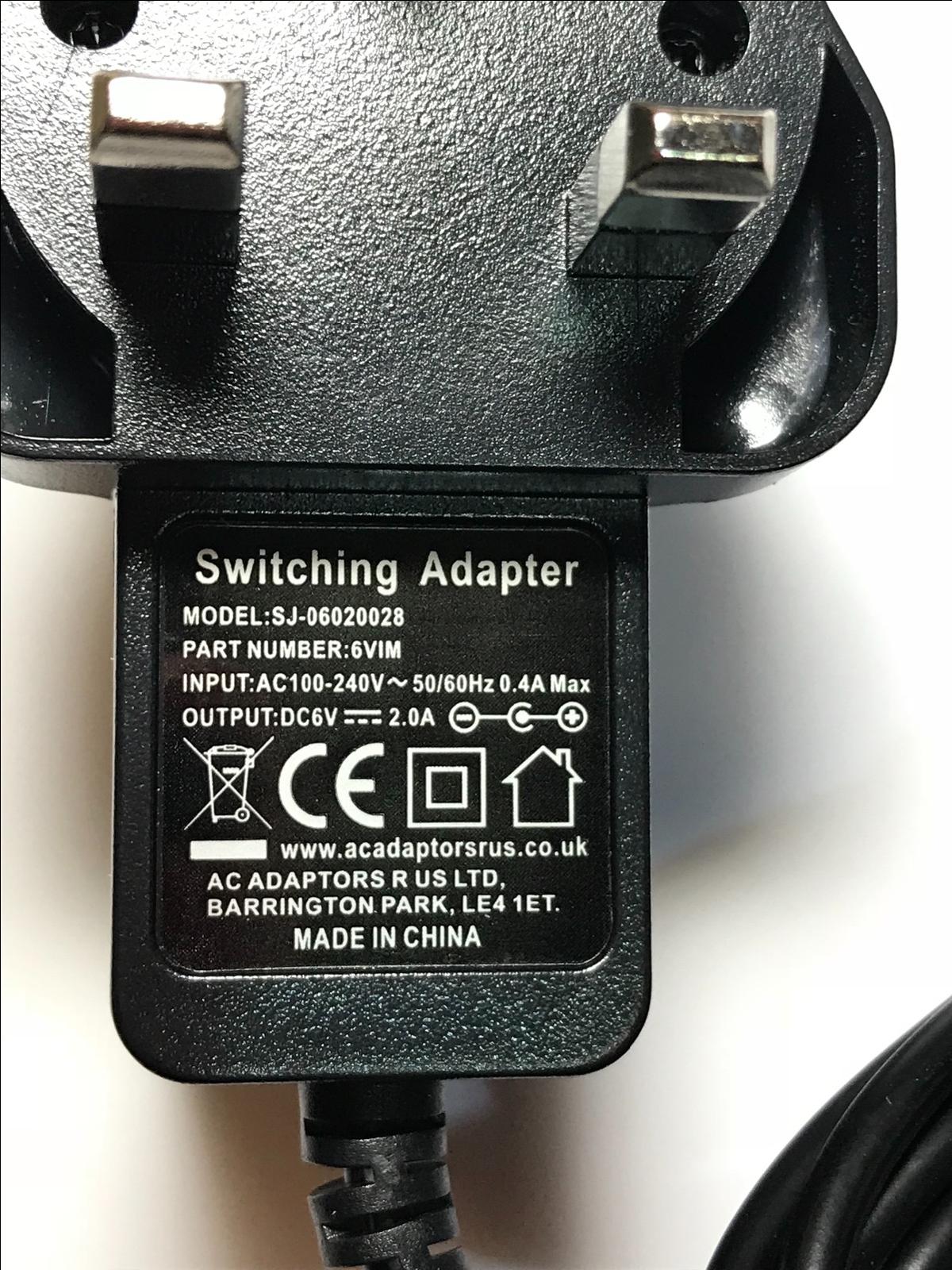 6V 1A 1.25A 1.5A 2A Mains AC-DC Adaptor Power Supply 3.5mm x 1.35mm 3.5 x 1.35