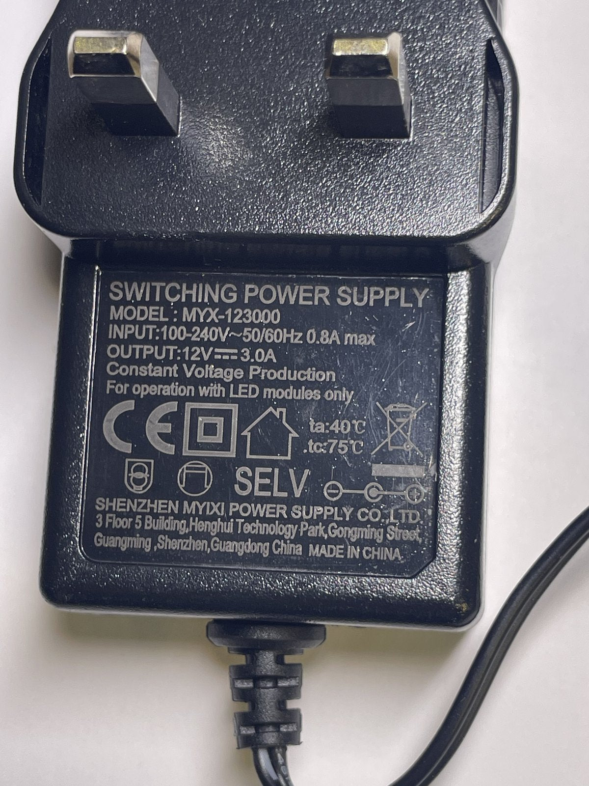 Replacement for 12V 2.5A AC-DC Power Supply Adaptor Ullpower SAQ30A-120-2500B