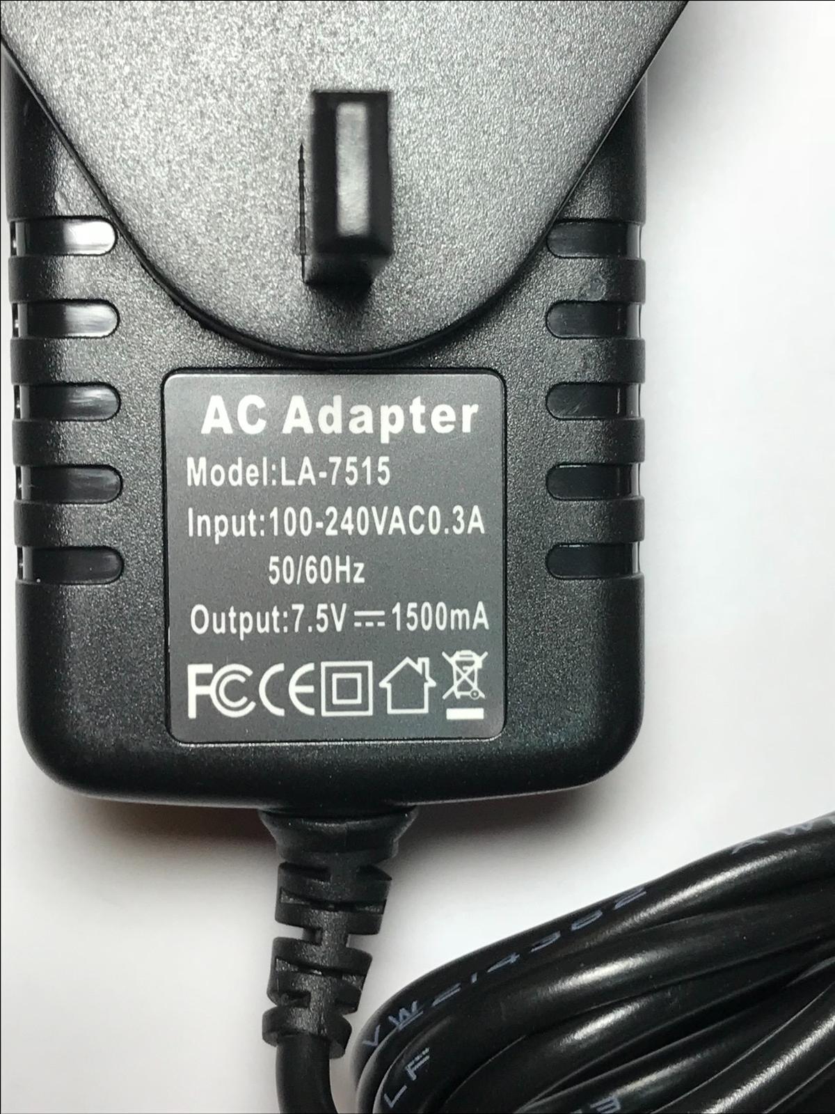 7.5V AC-DC Adaptor Power Supply for 100mA LK-D075010 UltraShip Ultra-75 Scale