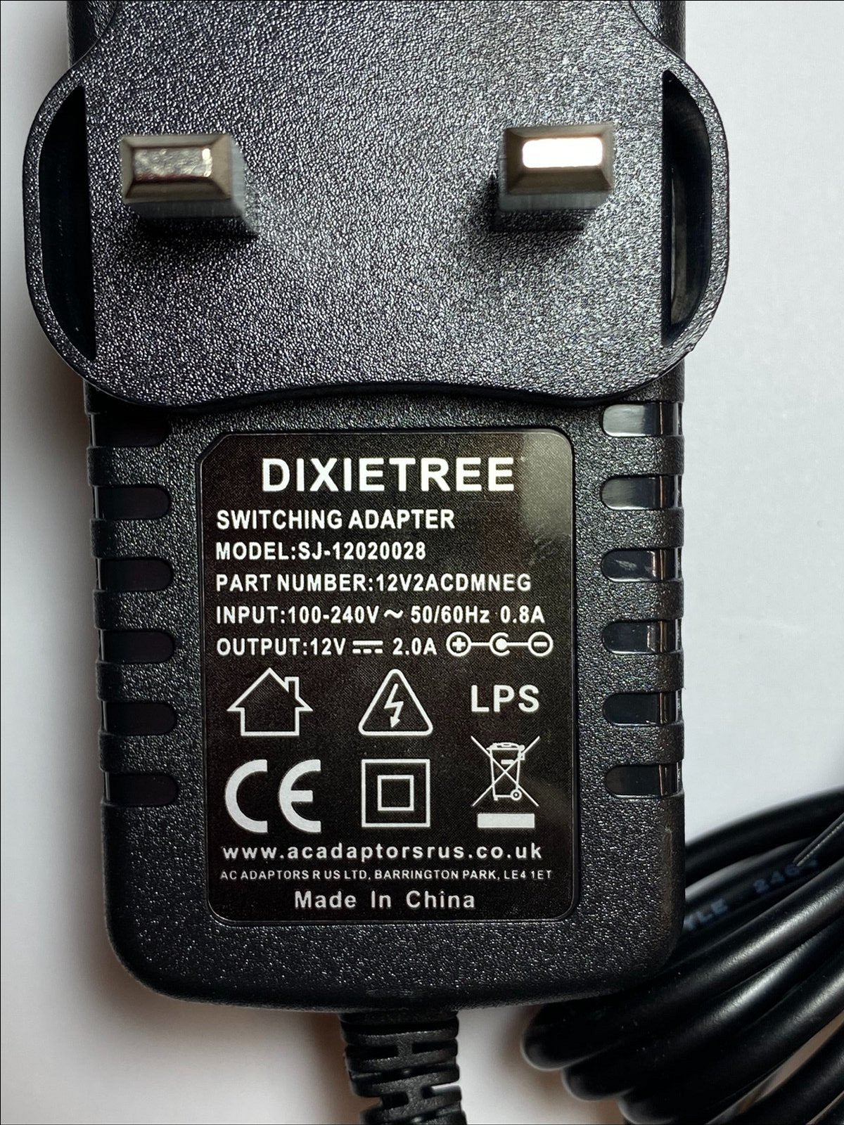 12V 2A 2000mA 12.0V AC-DC Switching Adaptor Negative Centre Polarity 5.5mm 2.1mm