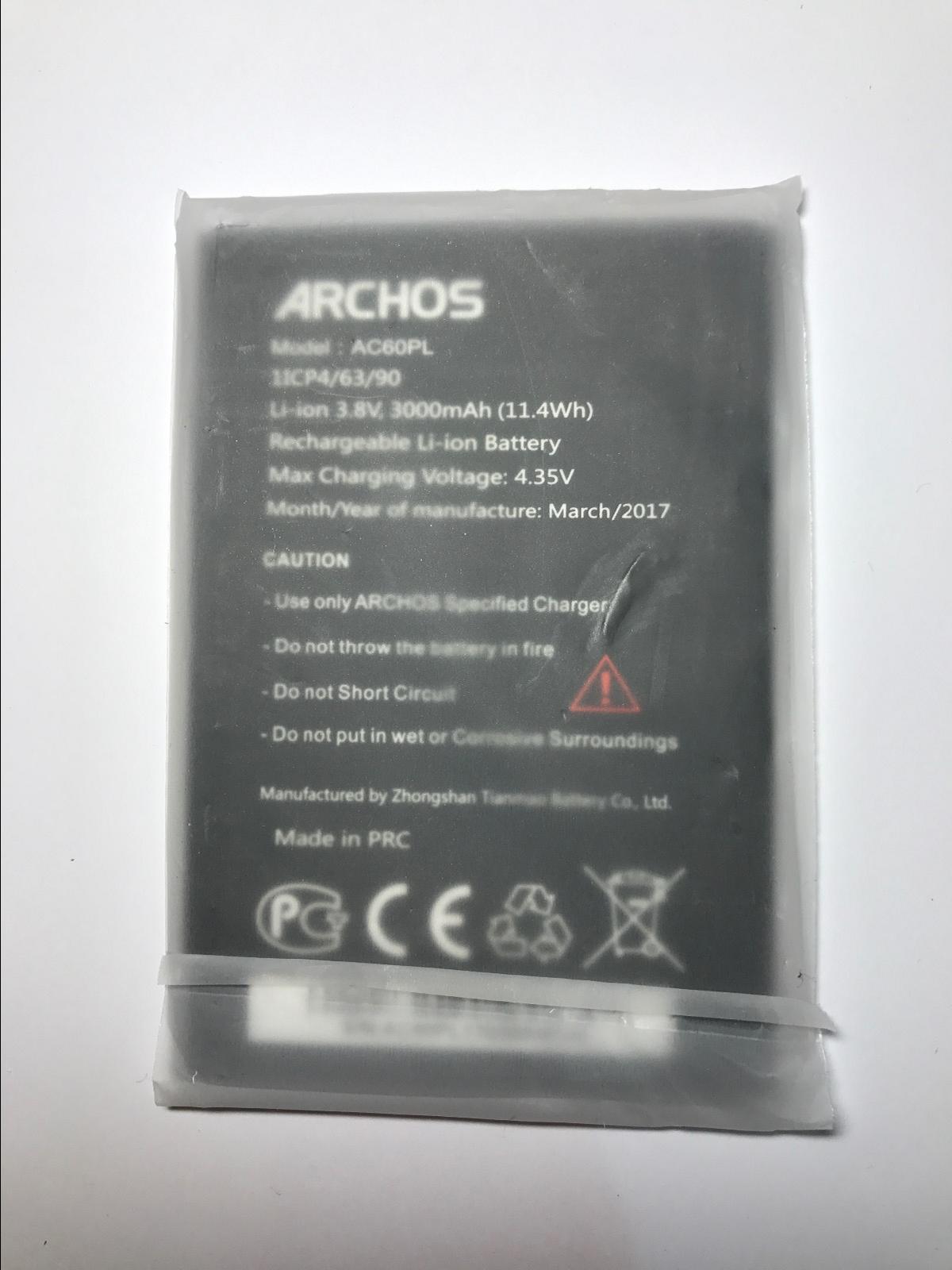 REAL ARCHOS Rechargeable Li-ion battery 3.8V 3000mAh 11.4Wh AC60PL 1ICP4/63/90