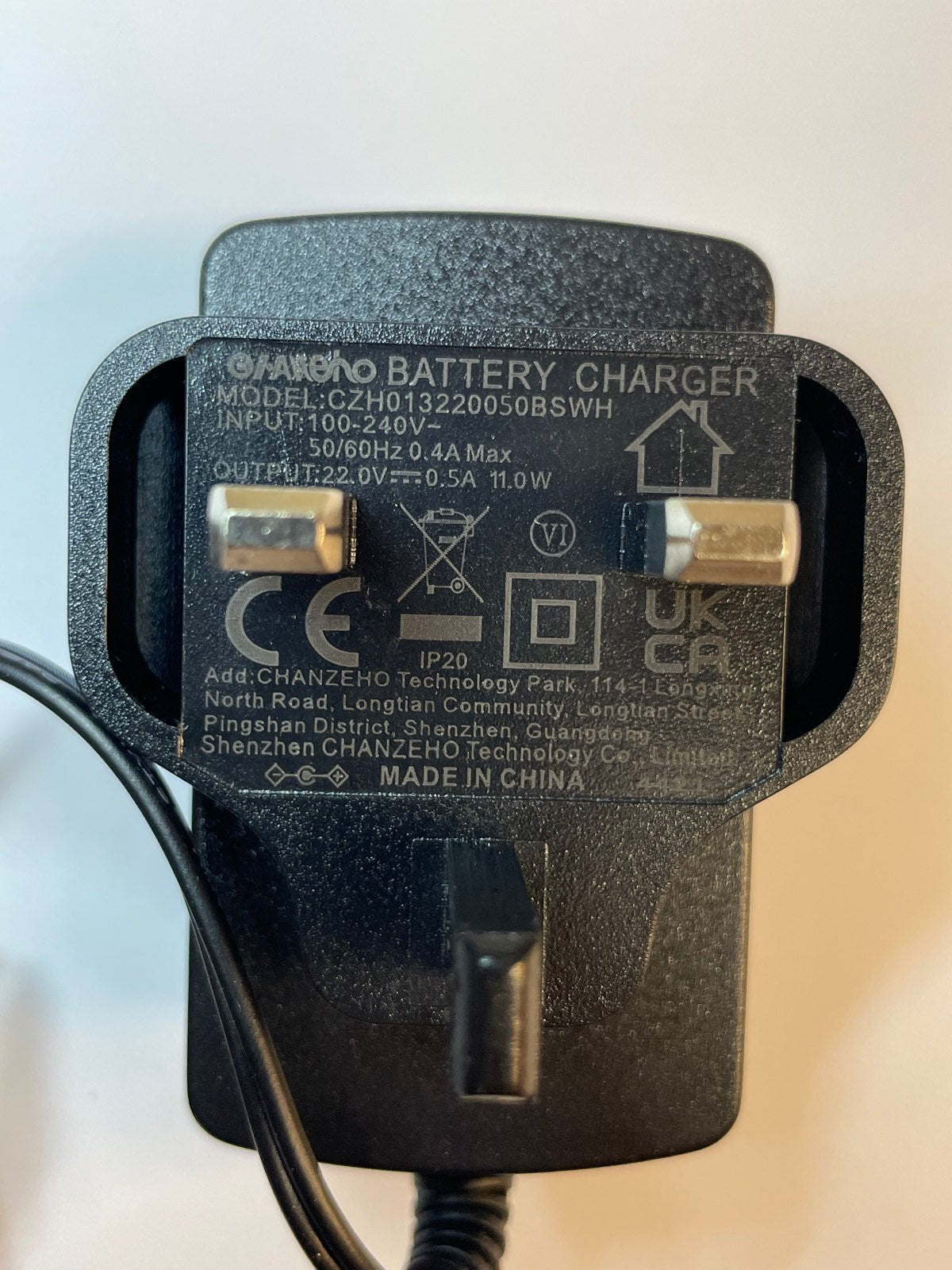 Replacement 22V 500mA Charger for Electrolux Rapido ZB6114 Upright Vacuum