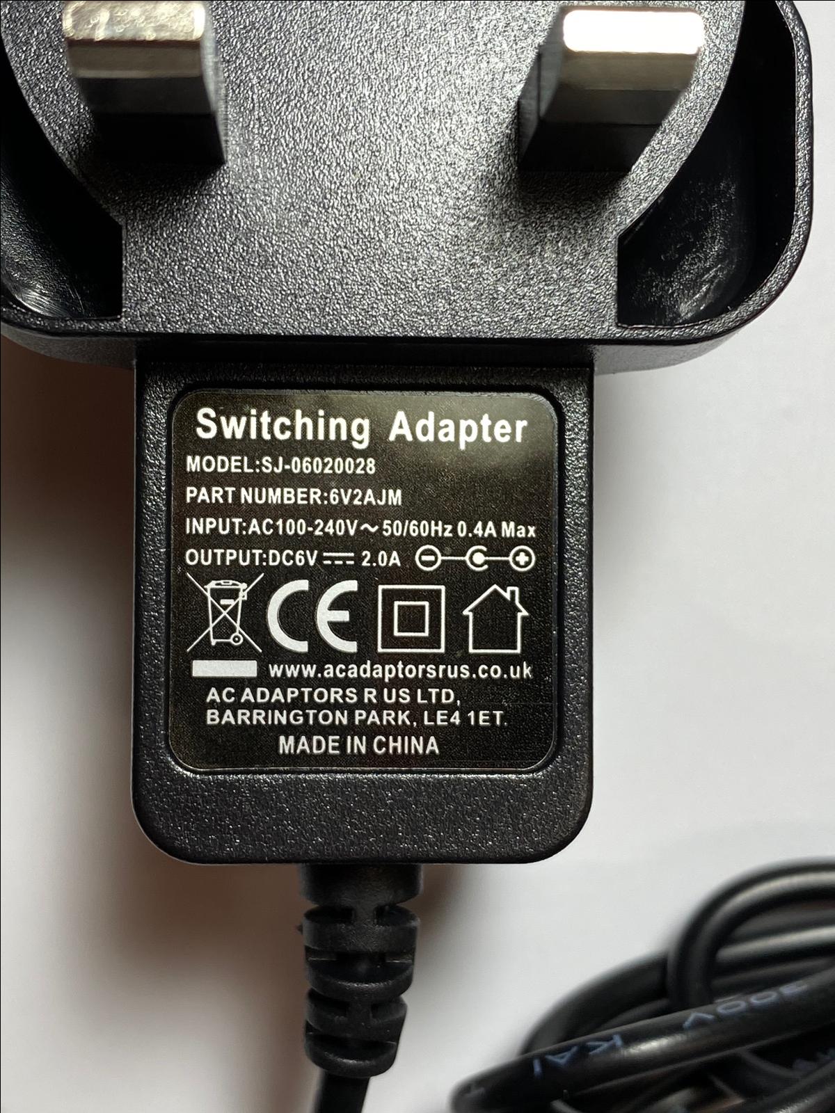 6V 2A 2000mA Mains AC-DC Switching Adaptor Power Supply Charger for LA-620 LA620