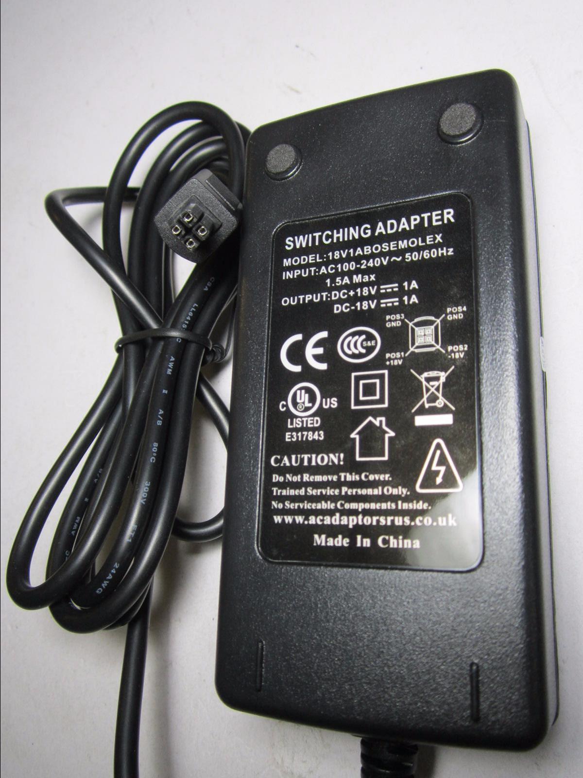 Replacement for Bose PSM36W-201 p/n 277646-06 18V 1A AC-DC Adaptor Power Supply