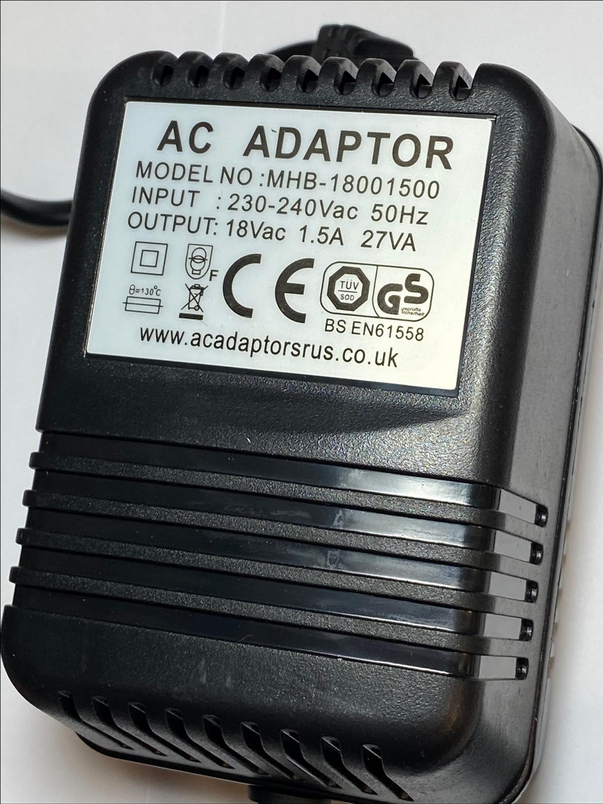 Replacement 18V AC-AC Adaptor Power Supply 5.5mm x 2.1mm UK Plug