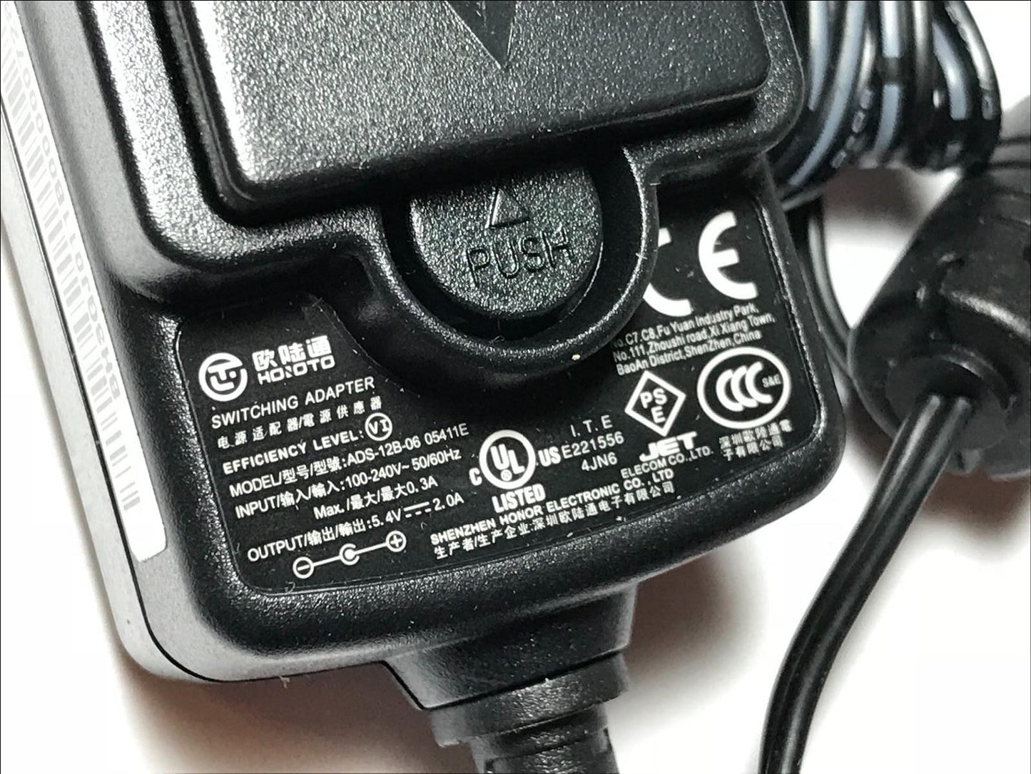 Genuine ADS-12B-06 05411E Switching Adapter 5.4V 2.0A EU Plug