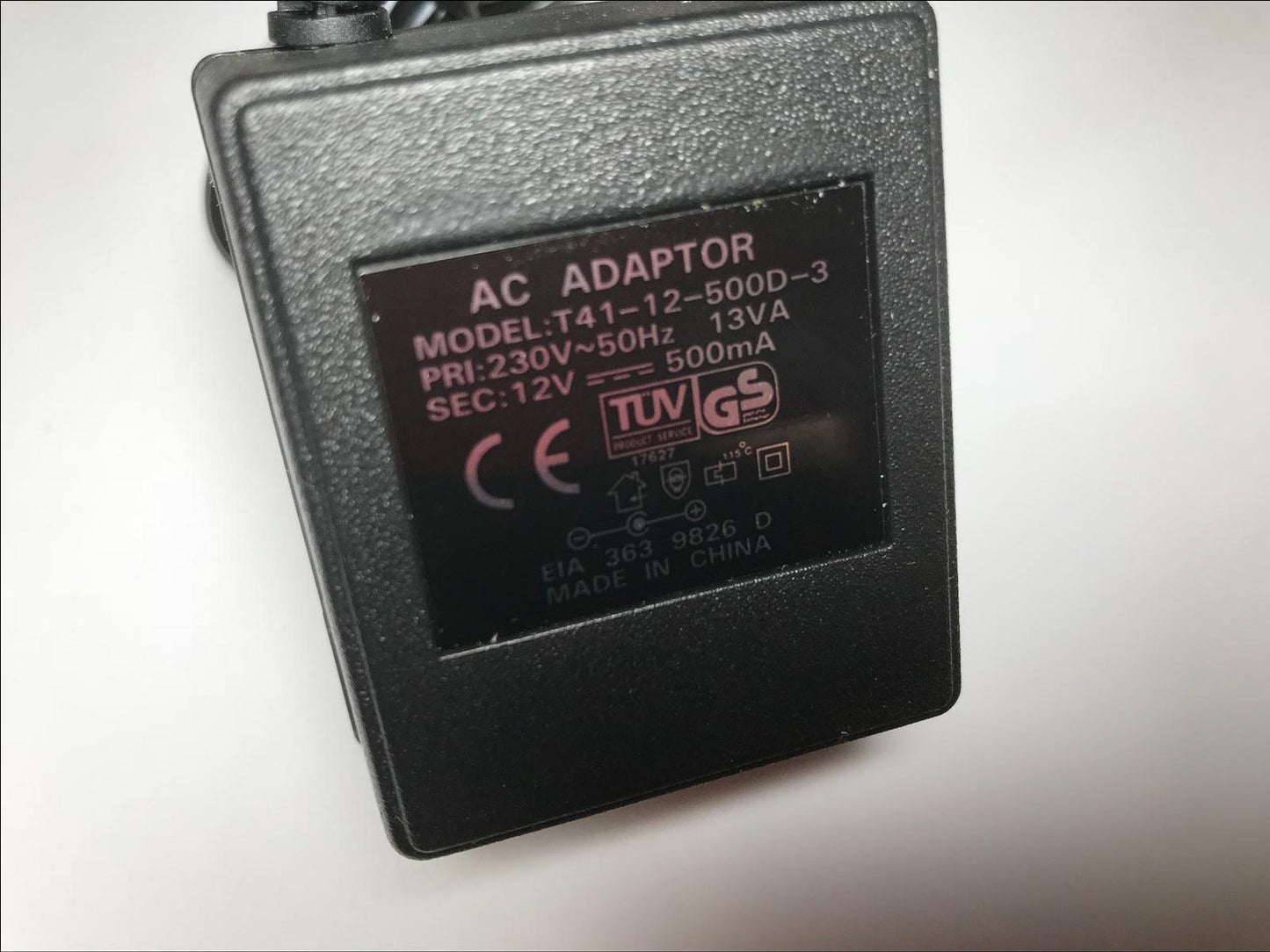 EU Replacement for 12.0VDC 12.0V DC 500mA AC Adaptor Power Supply HB-DC12.0V6.0W